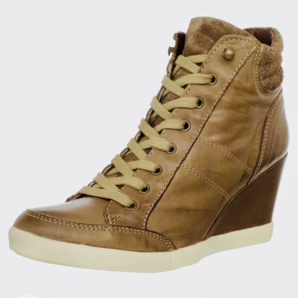 MIZ MOOZ Angie Wedge Ankle Lace Bootie Sneaker Beige/Taupe - EUR 39 (8.5-9 US)